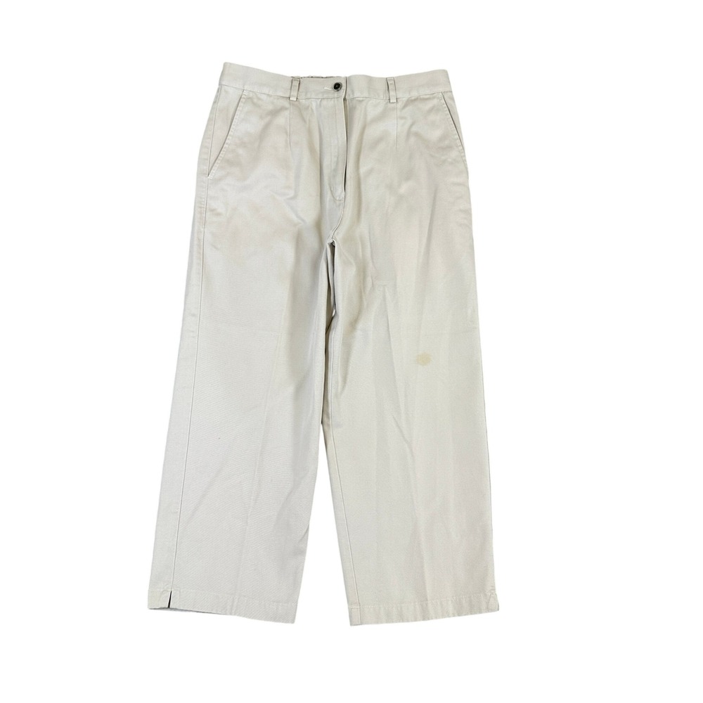 LL Bean Vintage Khaki Chino Pants Womens 10 Reg Tan Cotton Straight Leg Rise